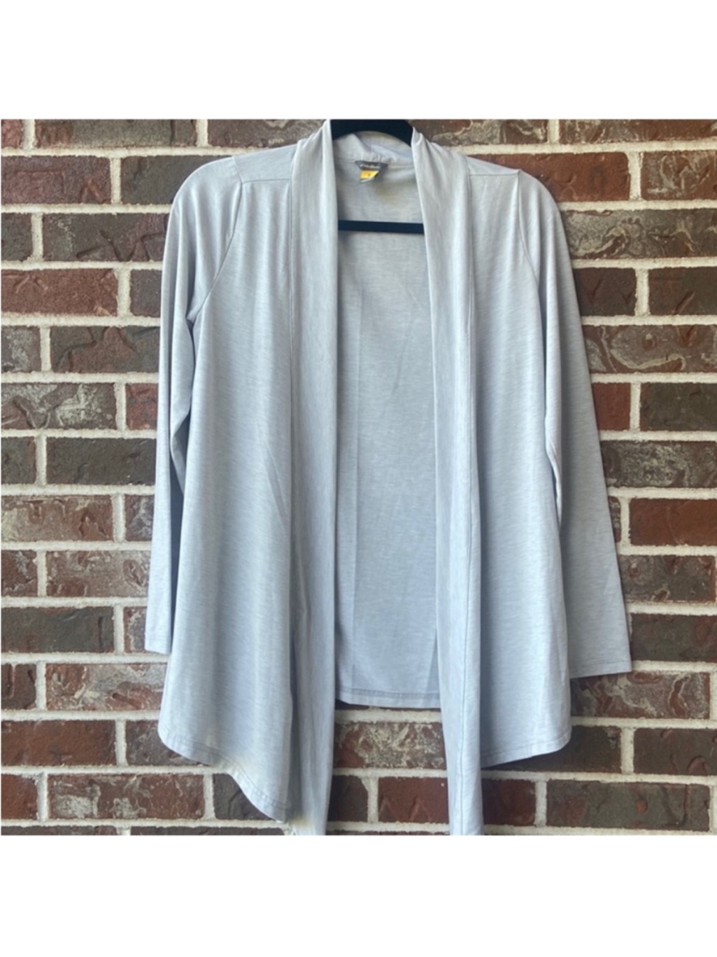 Eddie Bauer Light Gray Open-Front Drape Cardigan
